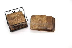 Posavasos de Madera Natural, Posavasos de Madera de Mango, Posavasos de Madera Personalizados, Artículos de Cocina - Product Image 2