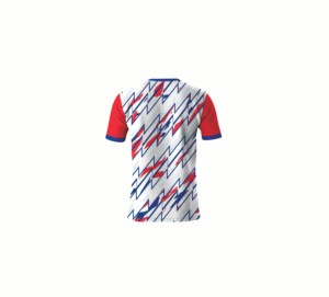 T-shirt à manches courtes et col rond en jersey géométrique imprimé par sublimation sur toute la surface, de qualité supérieure, décontracté et tendance pour hommes et femmes - Product Image 2