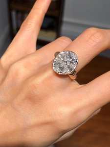 Signet Special Design Oval Cut Diamond Bezel Set Rose Gold Plated 14K Solid Lab Grown Wedding <b>Ring</b> for Girlfriends - Product Image 1