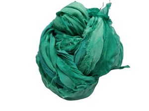 100% Eco-Friendly Eco-Friendly <b>Silk</b> Yarn Recycled Chiffon Dyed Raw Hand <b>Ribbon</b> for Macrame Knitting Art Craft Weaving Embroidery - Product Image 4