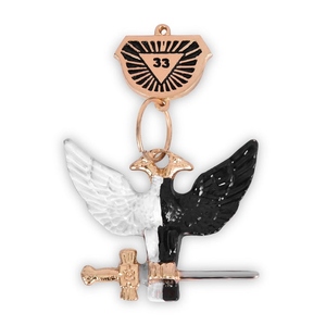 33rd Degree Scottish Rite Black White Eagle Sword <b>Collar</b> Jewel Masonic Ceremonial Regalia Emblem - Product Image 1