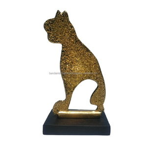 Sculpture décorative en aluminium avec finition or et noir pour la décoration de la maison Sculpture en métal Diwali Articles de cadeau - Product Image 1