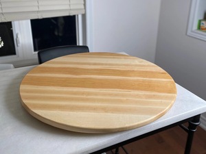 Wood Double Tier Rotating Tray Smooth-Spin Lazy Susan for Tabletop <b>Spice</b> Serving - Product Image 3