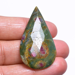 Wholesale High Quality Natural <b>Ruby</b> Fuchsite Gemstone Cabochon Style Heart Shaped Stones for Home Jewelry Making Third Party - Product Image 2