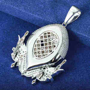 Colgante con diseño de máscara de Jason, con incrustaciones de diamantes de moissanita VSS, personalizado, de plata 925, estilo bling, regalo de Halloween para él, joyería hip hop - Product Image 4