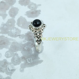 Anillo de ónix negro, anillo de plata de ley 925, anillo de piedra negra, anillo de diseño hecho a mano, anillos de compromiso de boda para mujer, regalo de Navidad - Product Image 6