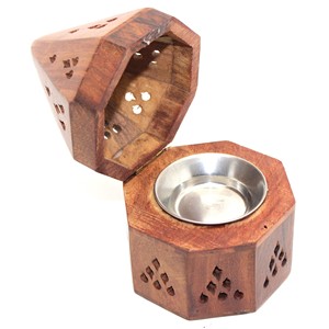 Torre de Incienso Premium de Madera de Teca con Madreperla - Artesanal al por Mayor - Product Image 4