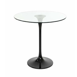 Circle Tulip <b>Table</b> with Wood Thickened Tabletop & Sturdy Metal Pedestal <b>Mid</b> <b>Century</b> Modern Leisure Bistro Tulip <b>Table</b> - Product Image 2