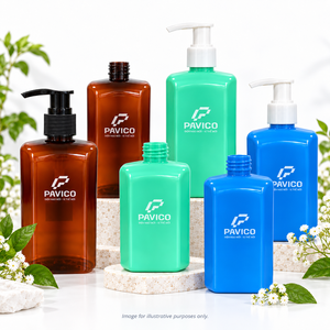 Square PET Material Shampoo <b>Bottle</b> Lotion Pump <b>Dispenser</b> Rounded Corner Silk Screen Printing Personal Care Cosmetic Packaging - Product Image 1