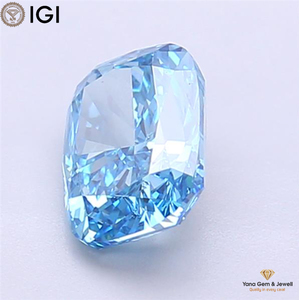 VS1 Clarity Fancy Vivid Blue Color <b>Cushion</b> Shape 1.50 Carat CVD Lab Grown Diamond With IGI Certified for <b>Statement</b> Ring Center - Product Image 6