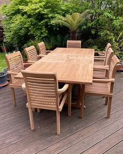 Modern Solid Wood Outdoor <b>Restaurant</b> Table <b>Set</b> 6 Chairs Dining Furniture for Hotel Villa Mall Courtyard - Product Image 1