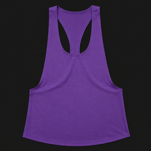 Débardeur sport pour femme bleu clair, col ras du cou, tricoté, respirant, couleur unie, coupe classique, en polyester - Product Image 5
