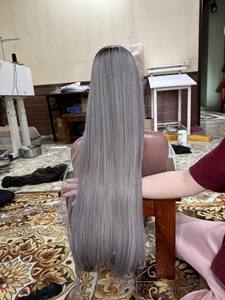 Pelucas de cabello crudo gris degradado, cabello humano vietnamita sin pegamento Full HD transparente, cutícula alineada para mujeres negras - Product Image 5