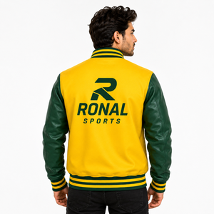 Chaqueta Deportiva de Béisbol de Invierno de Alta Calidad OEM, Chaqueta Universitaria de Lana con Logotipo Bordado en Chenilla en la Parte Delantera, Resistente al Viento, Personalizable - Product Image 4