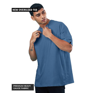 เสื้อยืดโอเวอร์ไซส์ผู้ชาย ผ้าฝ้าย 100% ทรงหลวม ลายเรียบ ผ้าเจอร์ซีย์ 240 กรัม โลโก้ด้านหน้า ดีไซน์เรียบ - Product Image 2