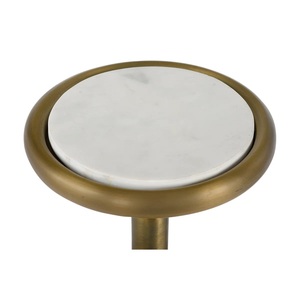 Elegante Mesa Auxiliar con Pedestal y Base de Anillo Estable, Mesa Lateral Compacta de Lujo con Base Cilíndrica para Bares - Product Image 3