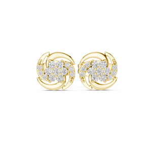 Pendientes de compromiso de oro rosa de 14 quilates con diamantes cultivados en laboratorio para mujer |   Diamante Cultivado Nuevo - Product Image 2