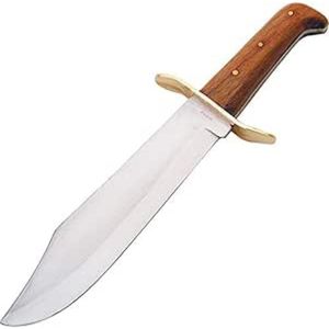 Couteaux de chasse Bowie western faits à la main en acier inoxydable avec lame fixe, équipement de survie en plein air pour le bushcraft et la randonnée - Product Image 1