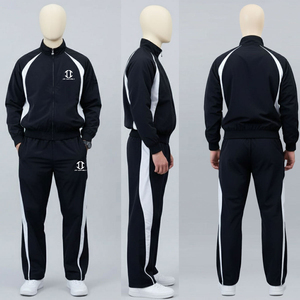 Ensemble de survêtement vintage à capuche pour homme grande taille, 100 % polyester, veste zippée intégrale et pantalon assorti, léger, décontracté, streetwear - Product Image 2