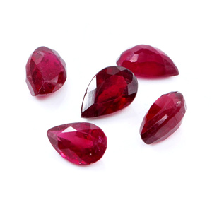 Rubis naturels de Bangkok, formes poire calibrées 7x10mm, pierres précieuses de rubis naturelles facettées en vrac pour la fabrication de bijoux, prêtes à l'emploi - Product Image 1