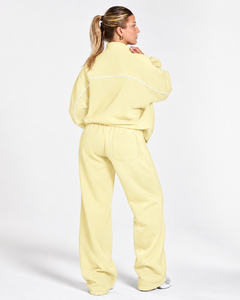 Custom <b>Women's</b> Full Zipper <b>Tracksuit</b> Set Oversized Joggers Contrast <b>White</b> Piping Elastic Waist Full Sleeve 2-Piece <b>Women's</b> Set - Product Image 2