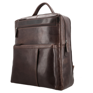 Mochila Unisex de Lujo para Portátil, Gran Capacidad, Cuero Genuino, Forro de Lona con Paneles Elegantes, Cierre de Cremallera Cómodo - Product Image 3