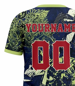 T-shirt de sport pour homme Corex, imprimé par sublimation, manches courtes, col rond, séchage rapide, coupe classique, motif bleu-vert - Product Image 5