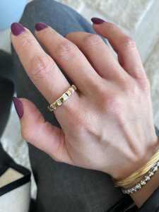 Bague personnalisable en argent 925 plaqué platine/or pour femme, style hip-hop, forme cœur, sertie de moissanite VVS1 taille baguette et pavé - Product Image 4