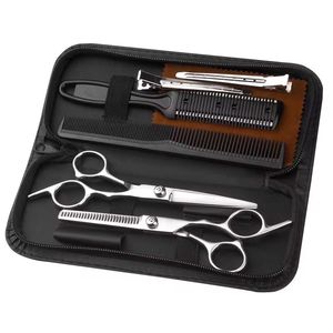 Professional Hair Thinning Scissors Set With Combs <b>Clips</b> Cape And Case For Salon Use Right Handed Stainless Steel Blades - Product Image 5