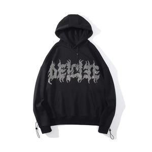Sweat-shirt unisexe à capuche avec motif en strass, en molleton, surdimensionné, décontracté, streetwear - Product Image 1