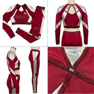 Uniformes de Animadoras All Star con Brillantina, Pedrería y Malla, Manga Larga, Trajes de Competición, Ropa Deportiva Profesional para Equipos - Product Image 6