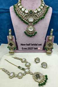 Élégant ensemble de bijoux ethniques en laiton de haute qualité, plaqué rhodium, avec zircon, pour mariée, fiançailles, mariage, anniversaire, fête, collier ras-du-cou effet ombre - Product Image 2