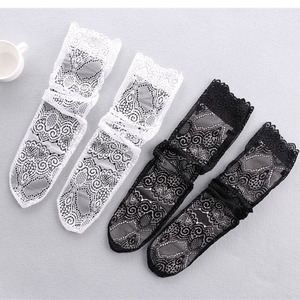 Elegant <b>Lace</b> Mesh Sheer <b>Socks</b> Floral Embroidery Ruffle Ankle Hosiery Thin Breathable Ultra Thin See Through Dress <b>Socks</b> - Product Image 5