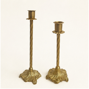 Vintage Brass <b>Candlestick</b> <b>Holder</b> Set with Twisted Stem Design Gold Taper Candle Stand for Wedding Centerpieces and Home Decor - Product Image 3
