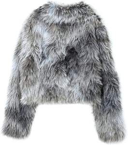 Vêtements d'hiver, manteau épais pour femmes, manteau en fausse fourrure avec fermeture éclair, veste courte à capuche, manteau court en fourrure pour femme - Product Image 4