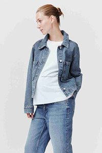 Pantalons en jean surdimensionnés imprimés personnalisés pour femmes, couleur bleue, lavage moyen, coupe droite, chevilles basses, streetwear pour l'été, pantalons en jean - Product Image 3