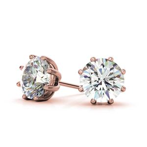 Classic 18k SOLID Gold Diamond <b>Earring</b> With Labgrown Diamond Three Prong Setting <b>Earring</b> <b>Fine</b> Jewelry For Gifting <b>Earring</b> - Product Image 1