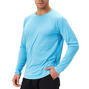 Camiseta de Compresión de Manga Larga Azul Cielo para Hombre con Logotipo Personalizado, de Secado Rápido, para Entrenamiento de Alto Rendimiento - Product Image 6