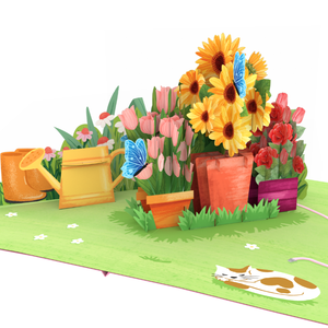 Custom Floral Garden 3D Pop Up Card, OEM/ODM Manufacturer <b>Handmade</b> 3D Greeting Card, Wholesale Flower Greeting Card <b>Paper</b> Gift - Product Image 3