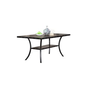 Classic Natural Wooden Rectangle <b>Top</b> <b>Dining</b> <b>Table</b> with 6 Side Chairs Charcoal Fabric Tufted <b>Top</b> Back <b>Dining</b> Room Furniture Set - Product Image 6