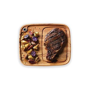 Plateau de service artisanal en bois d'acacia, noyer foncé, vente en gros Inde - Product Image 1