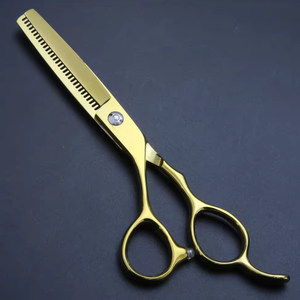 Kit de coiffure professionnel en acier inoxydable poli miroir avec ciseaux à effiler, ciseaux de coiffure et rasoir, avec peigne, en vente - Product Image 2