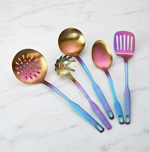 Dernier modèle d'ensemble de service Rainbow Titanium Cookware avec louche, écumoire, spatule et cuillère, le meilleur ensemble de vaisselle. - Product Image 1