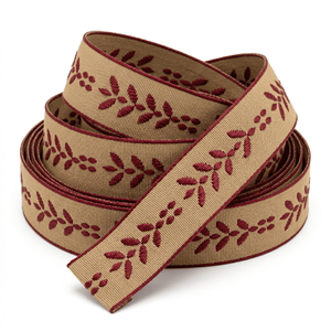 ริบบิ้นลายปอกระเจาขนาด 25 มม. จากนีลกามาล อินดัสทรีส์ พร้อมลายปักดอกไม้สีแดง สไตล์เรียบง่าย สำหรับห่อของขวัญ ทำโบว์ งานฝีมือ และตกแต่งในเทศกาลต่างๆ - Product Image 2