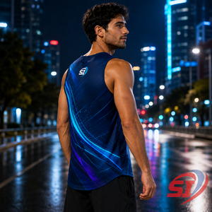 Camiseta Deportiva Personalizada al por Mayor, Sublimada, Transpirable, para Carreras, Color Zafiro Cobre Momentum - Product Image 6