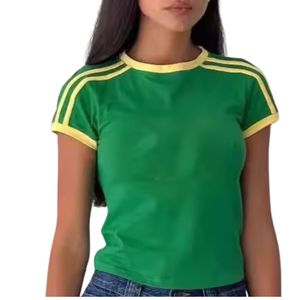 2026 Women <b>Y2K</b> Boxy Crop Top Oversized Cotton Baby Tee Korean Streetwear Summer Casual Custom Logo OEM ODM O-Neck Quick Dry - Product Image 4