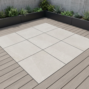R11 Rectificado Barato Exportación Calidad Antideslizante Arena Piedra Beige Porcelana Resistente Azulejo al aire libre 600x600mm - Product Image 2