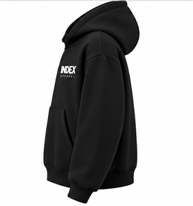 Unisex <b>Black</b> 2 Piece <b>Tracksuit</b> Set Hooded Sweatshirt and Jogger Pants with Index Letter Print - Product Image 3