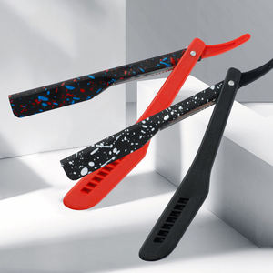 Rasoir à lame unique avec manche en plastique bleu, lame en acier inoxydable, pour usage en salon de coiffure, outil de rasage du corps et du visage, logo personnalisé, pour homme - Product Image 2