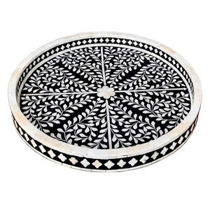 Bandeja de Lujo con Incrustaciones de Hueso para Servir, Mesa de Comedor, Mesa de Centro, Decoración del Hogar, Regalo Hecho a Mano, Ecológico, Duradero y de Primera Calidad - Product Image 5